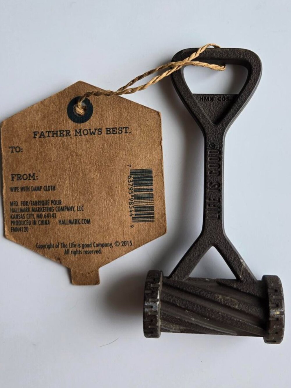 BOTTLE OPENER HALLMARK New w/tag “Father Mows Best” LIFE IS GOOD Metal Opener